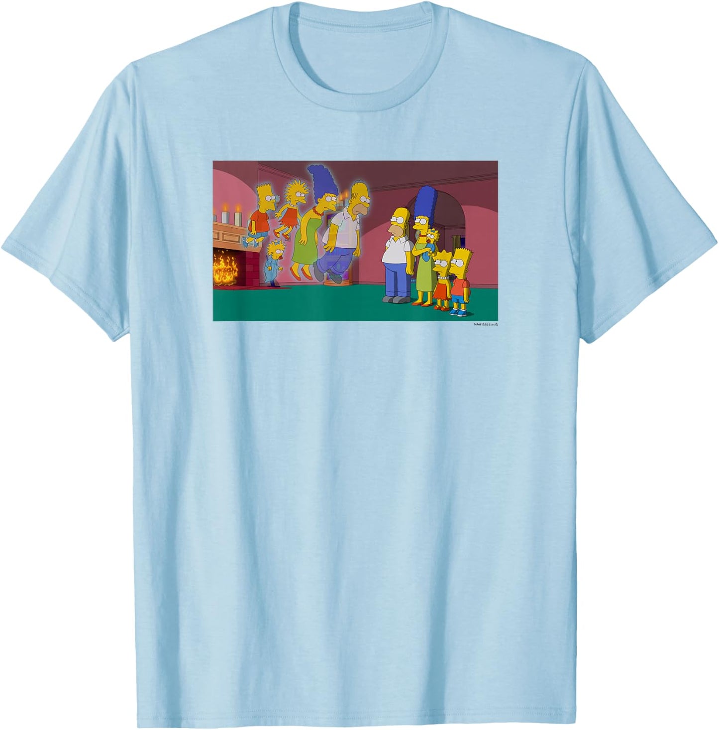 The Simpsons Treehouse Of Horror Halloween Ghost Family T-Shirt - T-Shirt | Light Blue