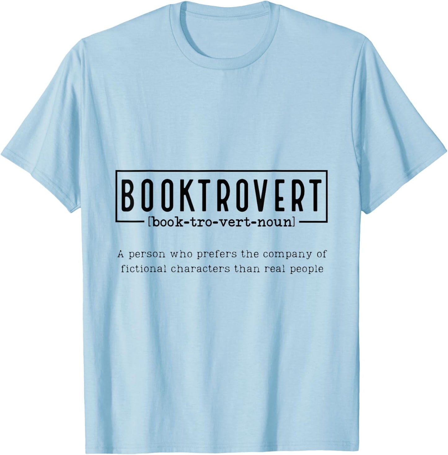 Booktrovert Definition Funny Booklovers Reading Bookworm T-Shirt - T-Shirt | Light Blue