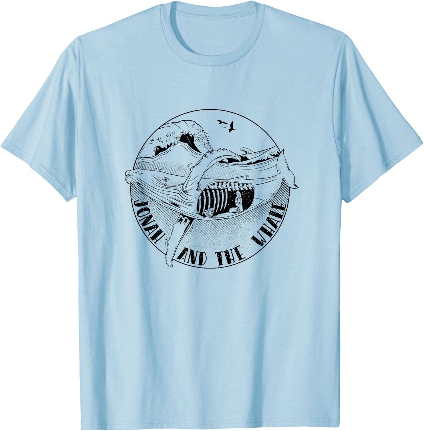 Jonah in the whale Christian illustration T-Shirt - T-Shirt | Light Blue