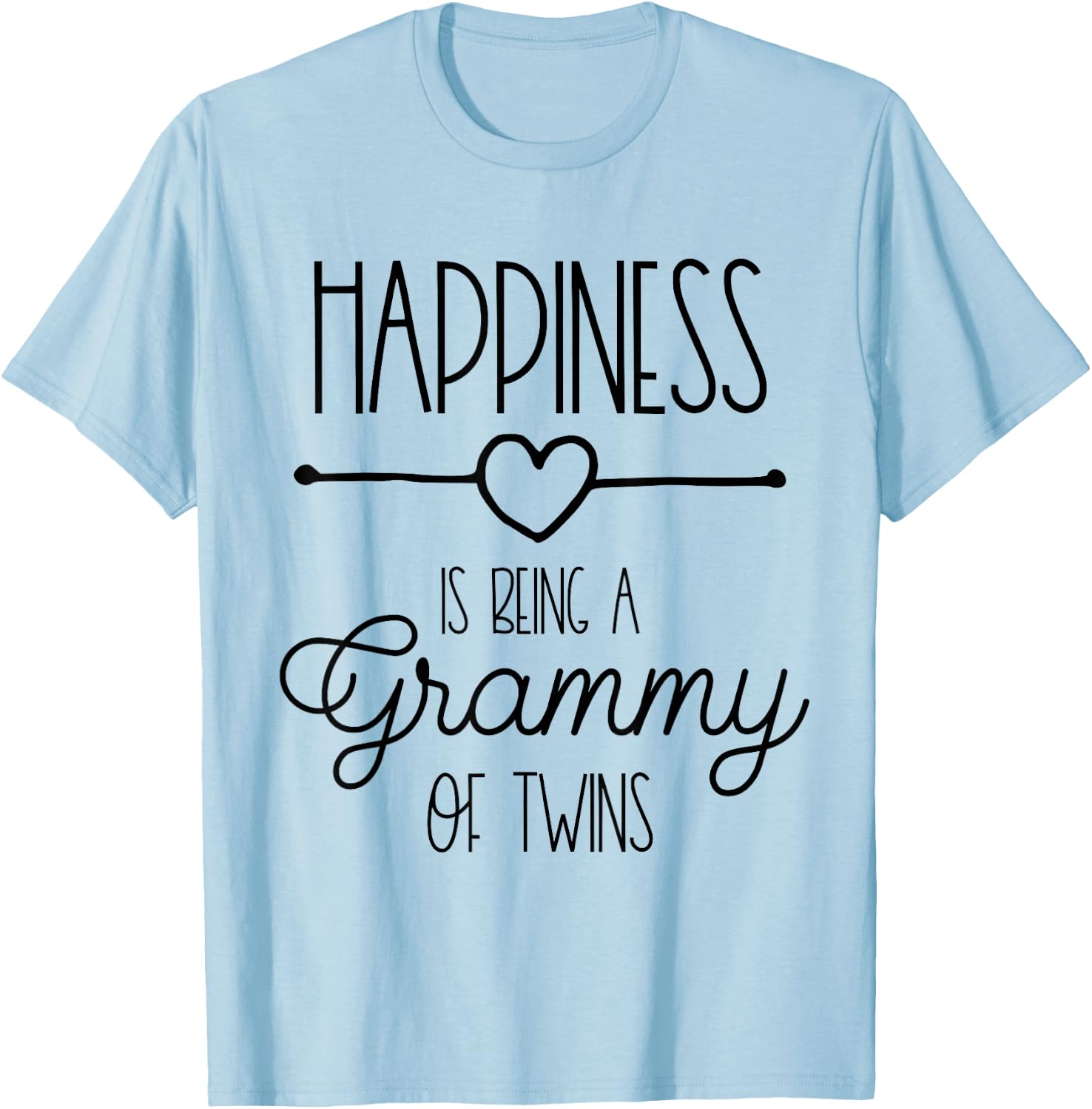 Happiness Is Being A Grammy To Be Grandma Twins Announcement T-Shirt - T-Shirt | Light Blue