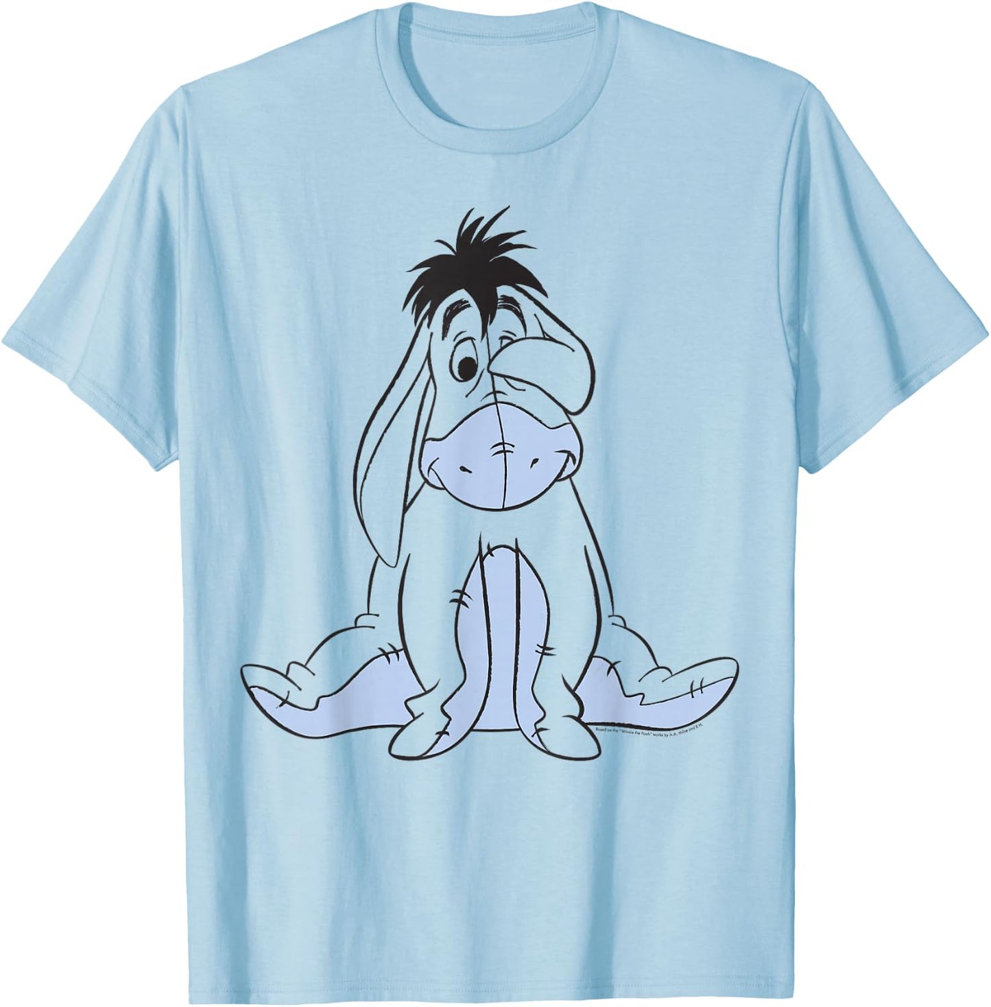 Disney Winnie The Pooh Eeyore Simple Sketch Portrait T-Shirt - T-Shirt | Light Blue