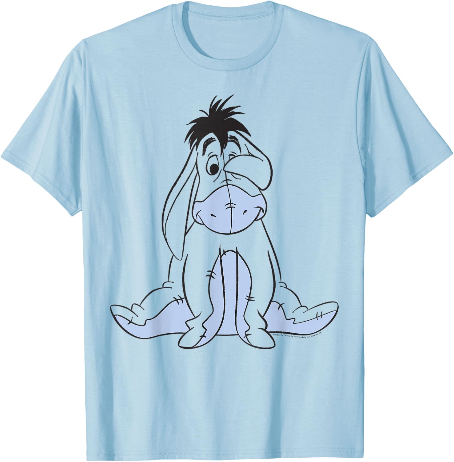 Disney Winnie The Pooh Eeyore Simple Sketch Portrait T-Shirt - T-Shirt | Light Blue