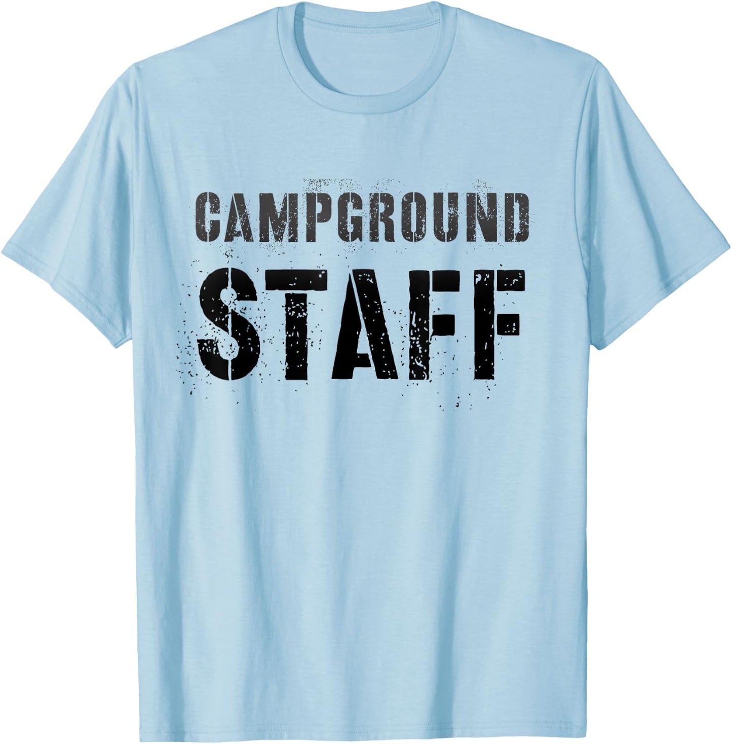 Vintage CAMPGROUND STAFF Summer Camp Host Counselor Team T-Shirt - T-Shirt | Light Blue