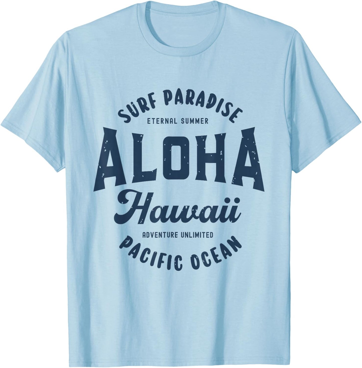 Vintage Aloha Hawaii Retro Preppy Throwback Souvenir T-Shirt - T-Shirt | Light Blue