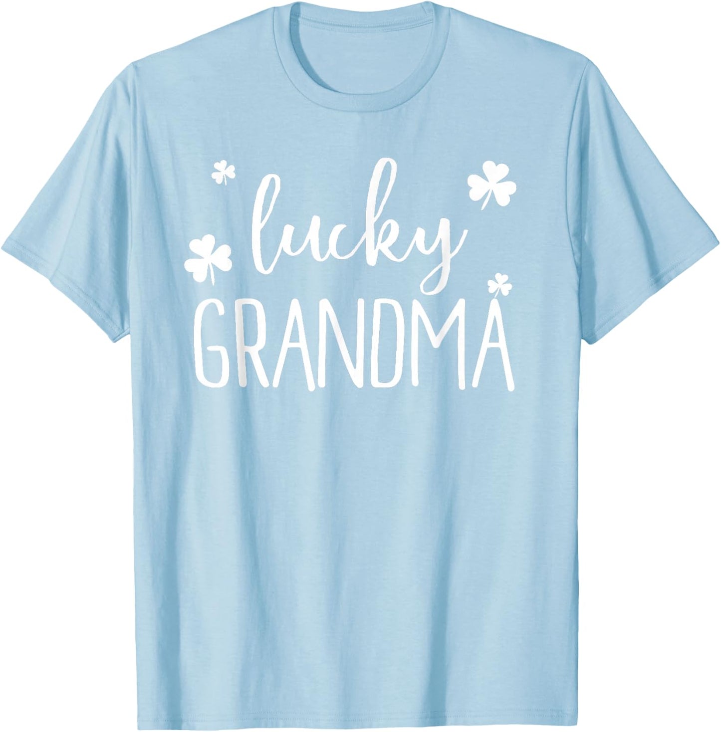 Lucky Grandma St. Patrick's Day Shirt Announcement Shirt T-Shirt - T-Shirt | Light Blue