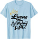 Lucas The Birthday King Happy Birthday Shirt Men Boys Teens T-Shirt - T-Shirt | Light Blue