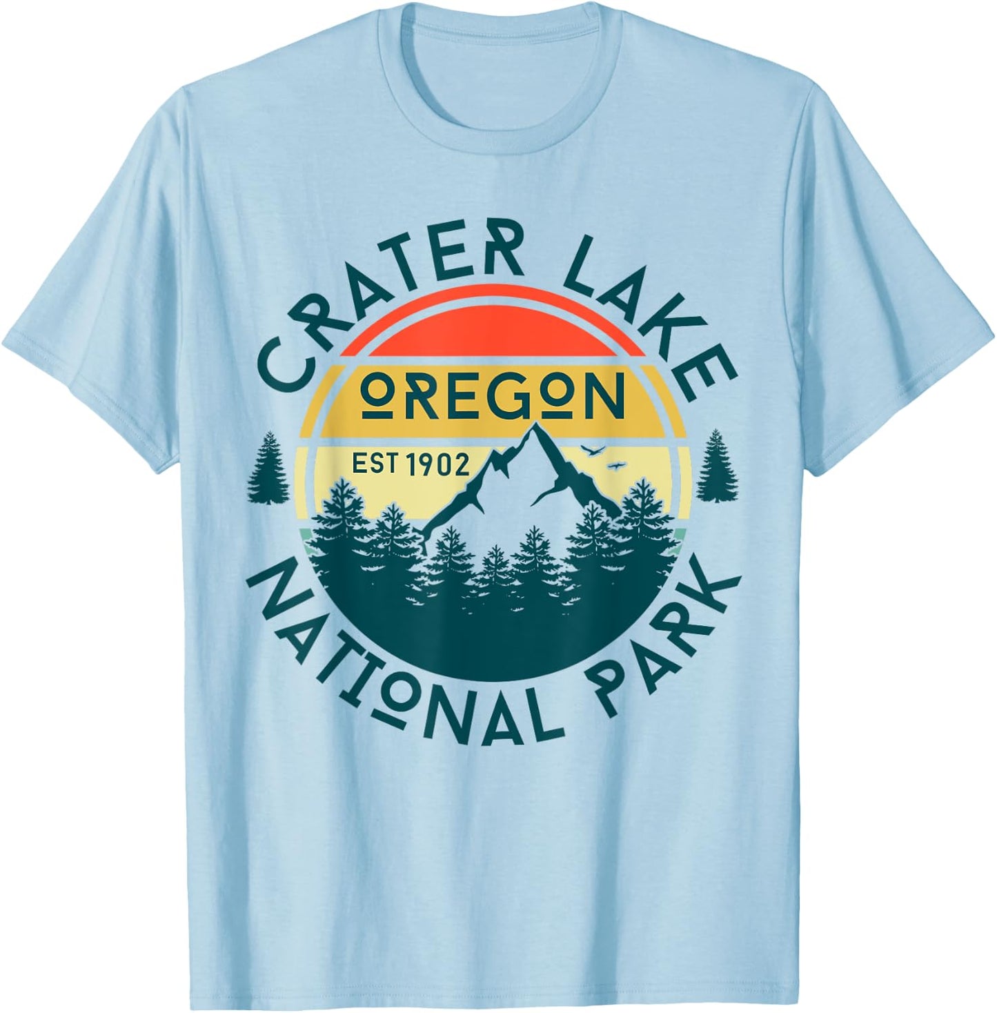 Crater Lake National Park Oregon Hiking Nature Outdoors T-Shirt - T-Shirt | Light Blue