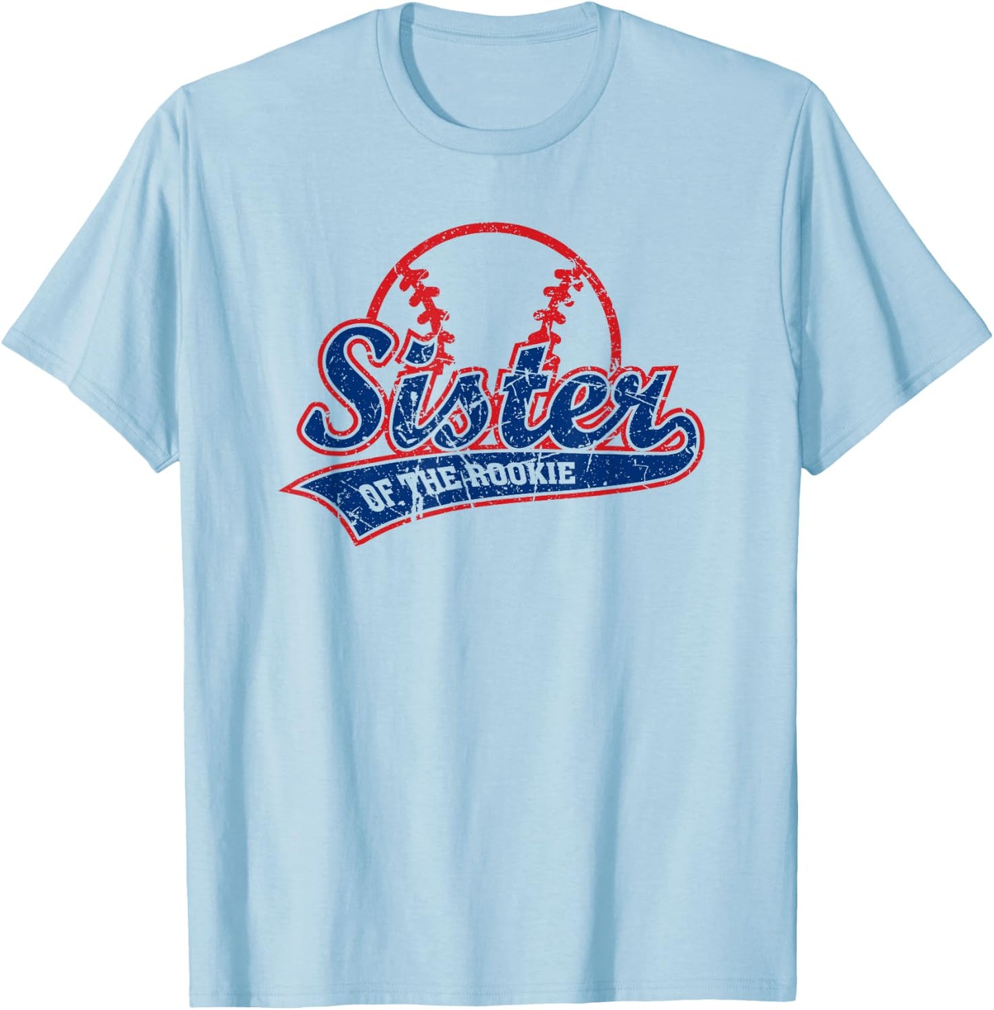 Funny Vintage Baseball Sister of The Rookie T-Shirt - T-Shirt | Light Blue