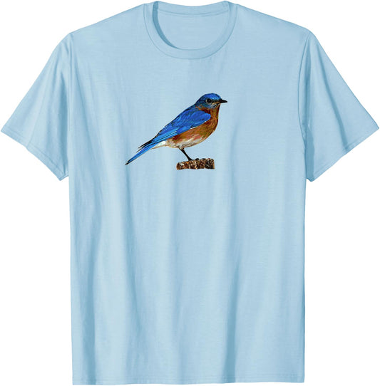 Eastern Bluebird Shirt, Birder Shirt, Ornithologist T-Shirt - T-Shirt | Light Blue