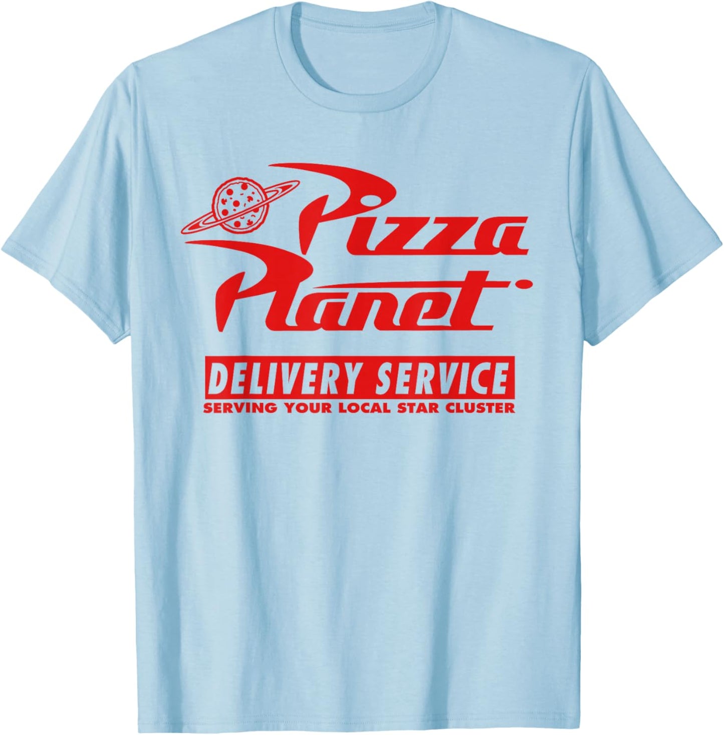 Disney Pixar Toy Story Pizza Planet Delivery Service White T-Shirt - T-Shirt | Light Blue