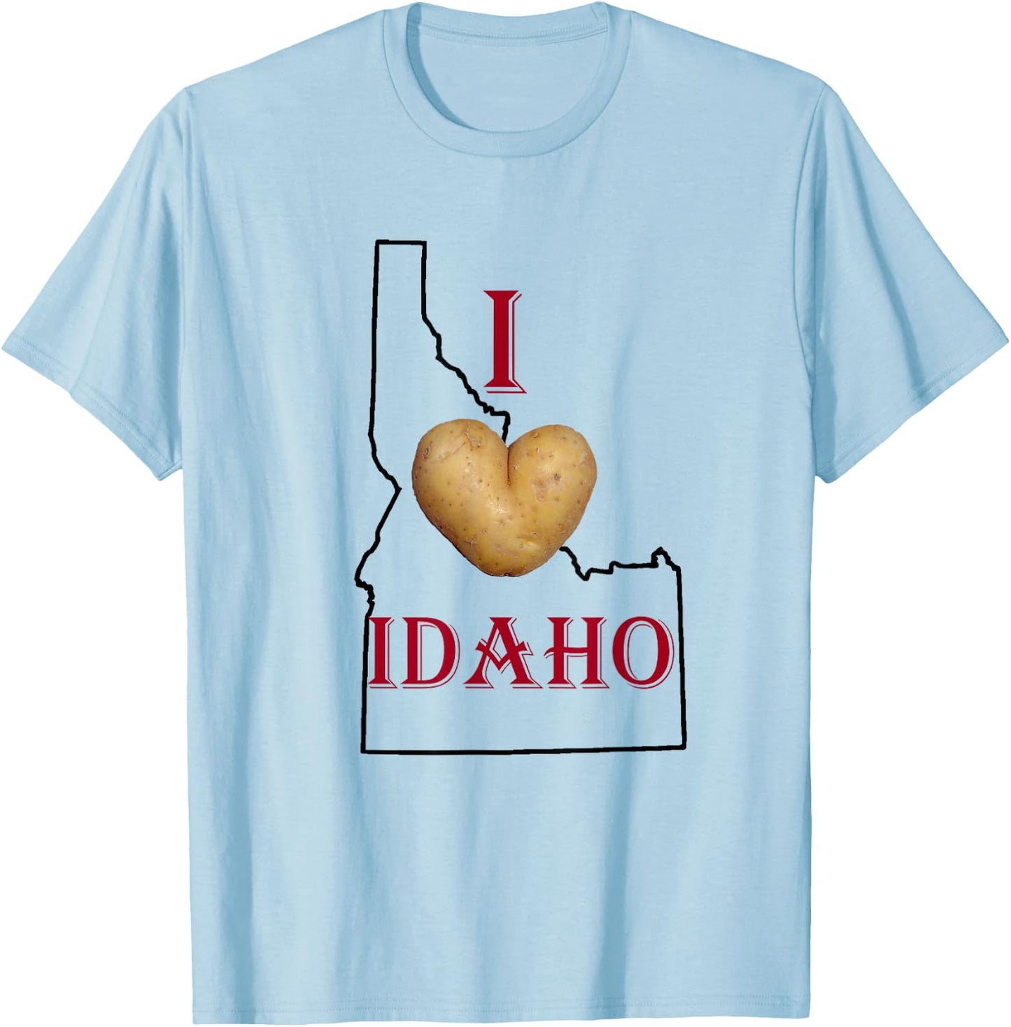 State of Idaho Idahoan Potatoes I Love Idaho Home T-Shirt - T-Shirt | Light Blue