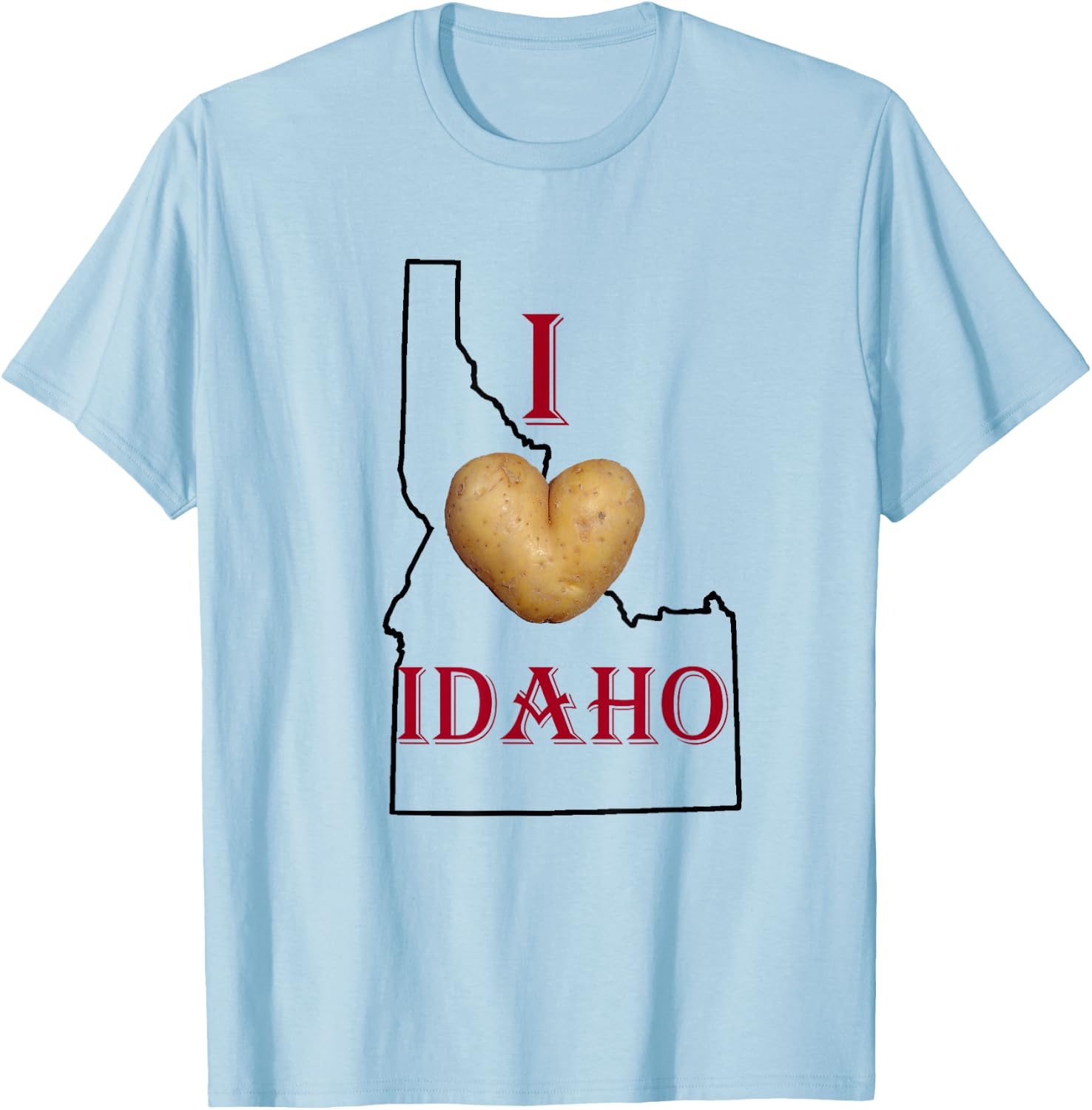 State of Idaho Idahoan Potatoes I Love Idaho Home T-Shirt - T-Shirt | Light Blue