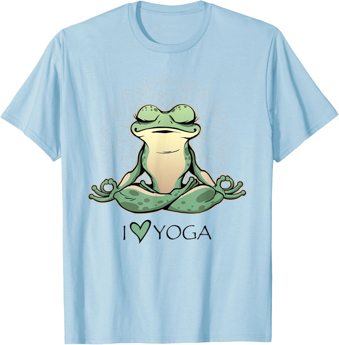 I Love Yoga I Heart Yoga Frog T-Shirt - T-Shirt | Light Blue