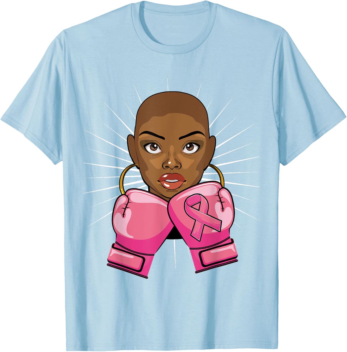 Afro African American Breast Cancer Shirts Girls T-Shirt - T-Shirt | Light Blue
