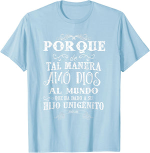 Camisetas sobre Jesus | Christian Shirts in Spanish T-Shirt - T-Shirt | Light Blue