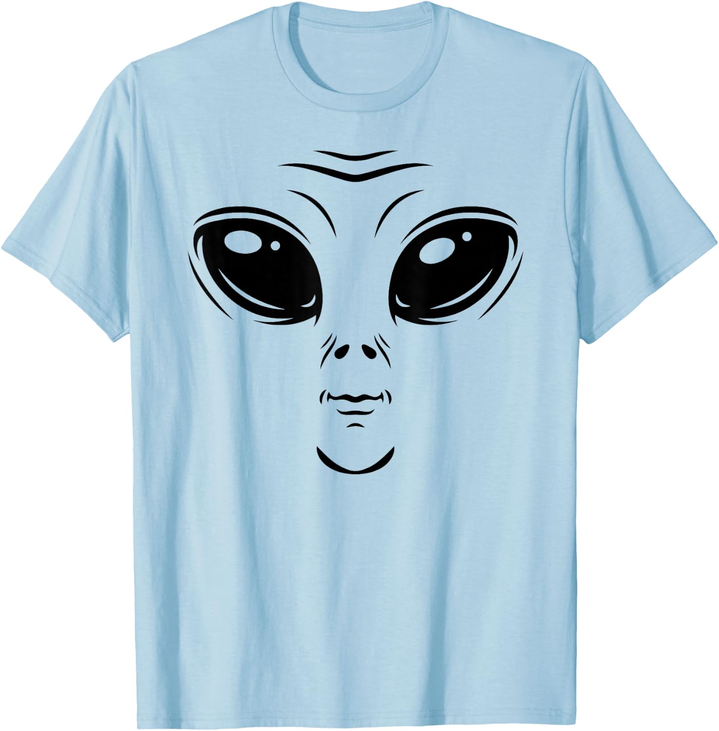 Alien Costume Cosmic Green Alien Face Halloween Costume T-Shirt - T-Shirt | Light Blue