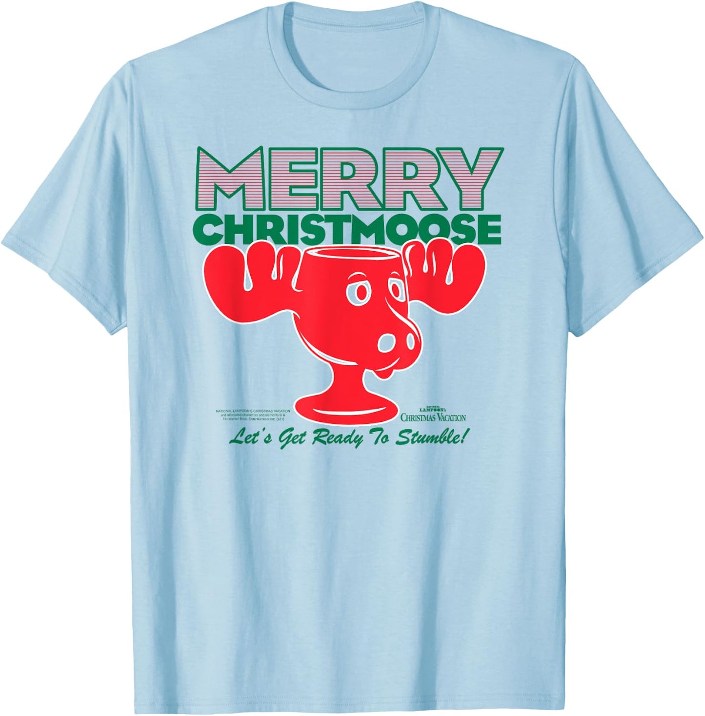 Christmas Vacation Merry Christmoose Funny Holiday Movie T-Shirt - T-Shirt | Light Blue