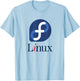 Linux Fedora w/ Big colorful Logo Open Source Os T-Shirt - T-Shirt | Light Blue