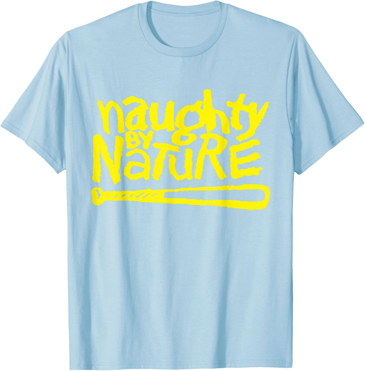Naughty By Nature – Logo in Yellow T-Shirt - T-Shirt | Light Blue