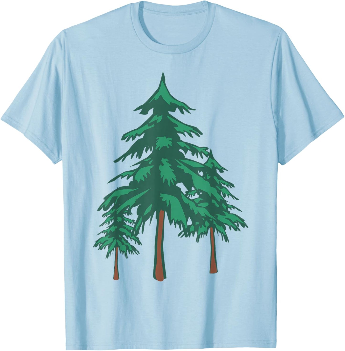 Evergreen Pine Tree Forest Camping Gift Nature Lovers T-Shirt - T-Shirt | Light Blue