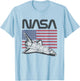 NASA Americana Iconic Space Shuttle Flag Big Chest Poster V2 T-Shirt - T-Shirt | Light Blue