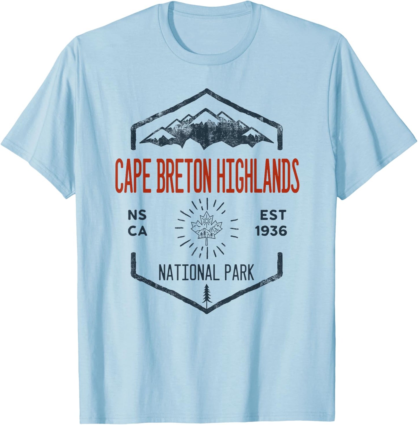 Cape Breton Highlands National Park Canada Vintage T-Shirt - T-Shirt | Light Blue