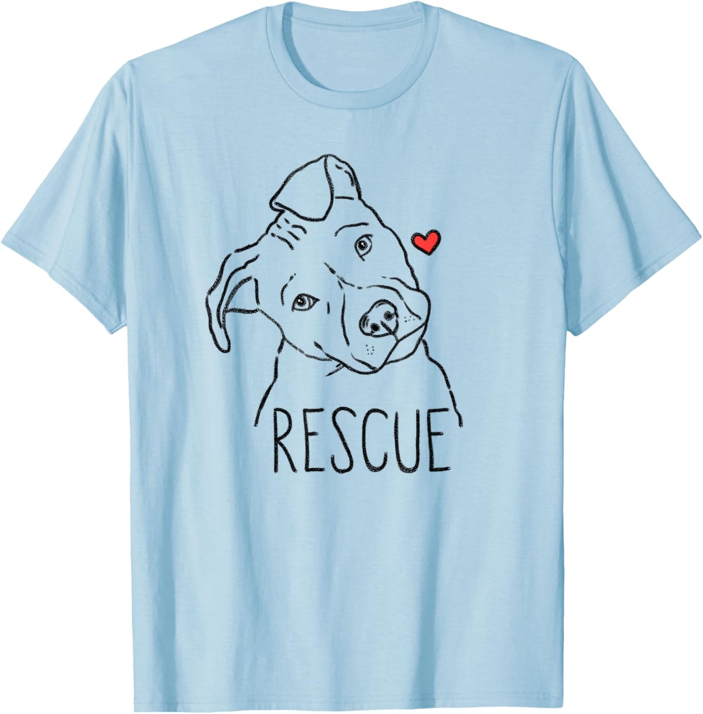Rescue Dog, Pitbull, Rescue Mom, Adopt Don't Shop, Pittie T-Shirt - T-Shirt | Light Blue