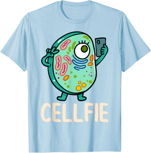 Cell Fie Funny Cellfie Selfie Biology Science Teacher T-Shirt - T-Shirt | Light Blue