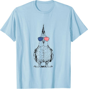 4th of July Cockatiel Bird Patriotic USA Sunglasses American T-Shirt - T-Shirt | Light Blue