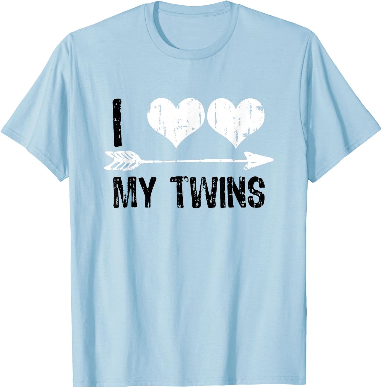 I Heart My Twins Valentine's Day T-Shirt - T-Shirt | Light Blue