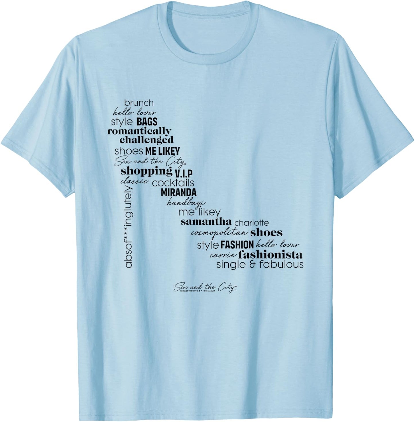 Sex and the City Fabulous Shoe Fashionista T-Shirt - T-Shirt | Light Blue