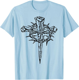 1 Cross 3 Nails 4 Given Easter Christian Forgiven T-Shirt - T-Shirt | Light Blue