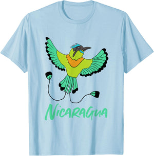 Nicaragua Guardabarranco Colourful National Bird T-Shirt - T-Shirt | Light Blue