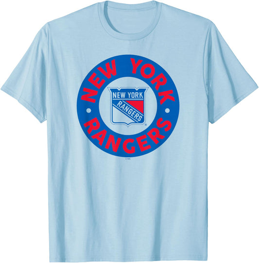 New York Rangers Symbol White Officially Licensed T-Shirt - T-Shirt | Light Blue