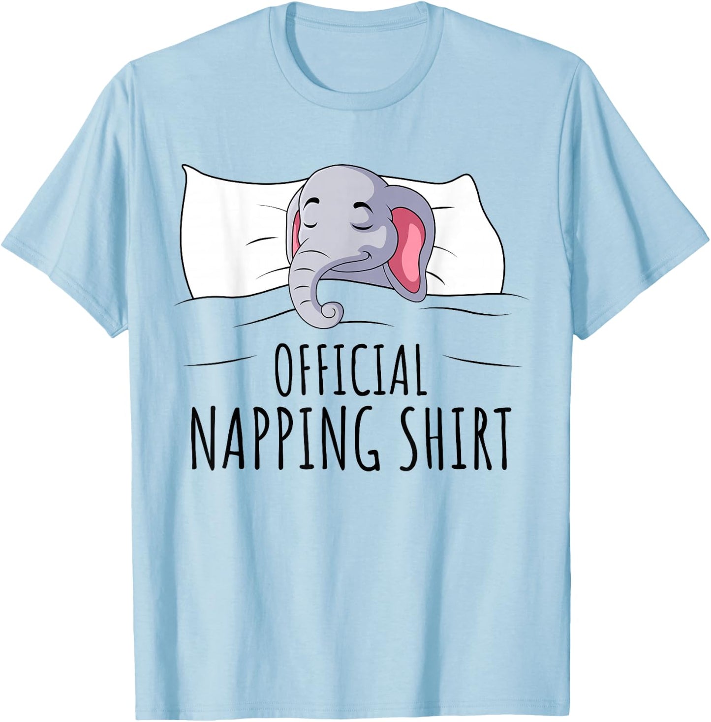 Sleeping Elephant Lover Official Napping Kids Women Men T-Shirt - T-Shirt | Light Blue