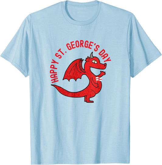 St George's Day Kids England Flag Dragon Saint T-Shirt - T-Shirt | Light Blue