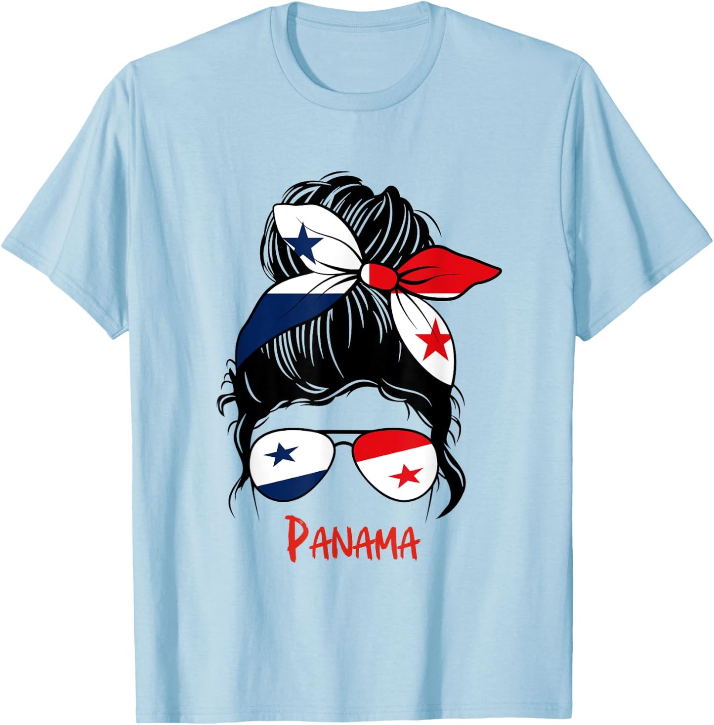 Panamanian Girl Panama Chica Panameña flag T-Shirt - T-Shirt | Light Blue