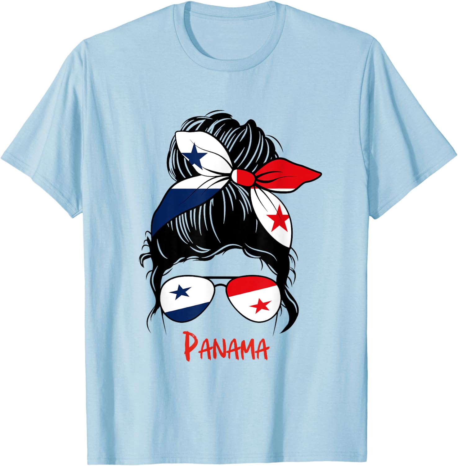 Panamanian Girl Panama Chica Panameña flag T-Shirt - T-Shirt | Light Blue
