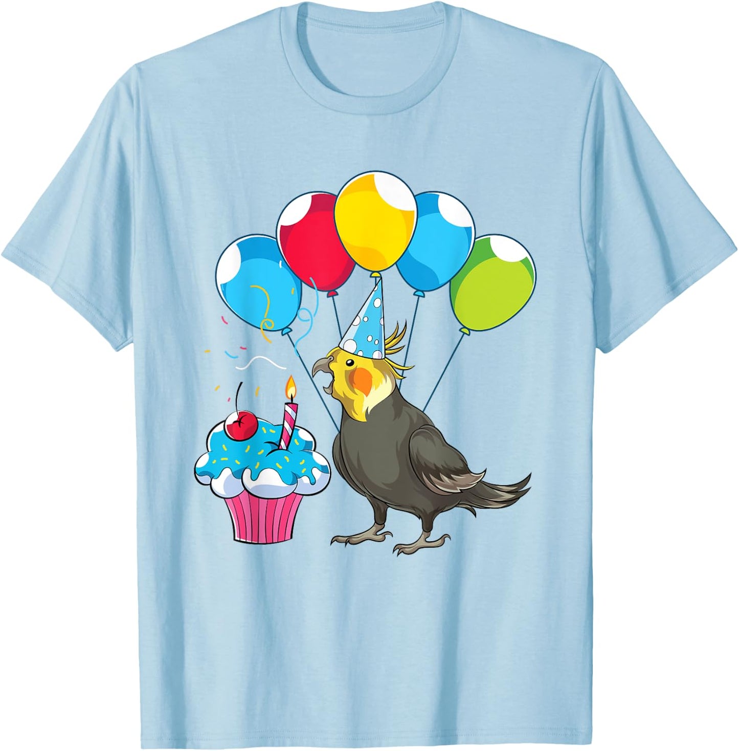 Cockatiel Lover Kids Birthday Parrot Animal Bird Cockatiel T-Shirt - T-Shirt | Light Blue