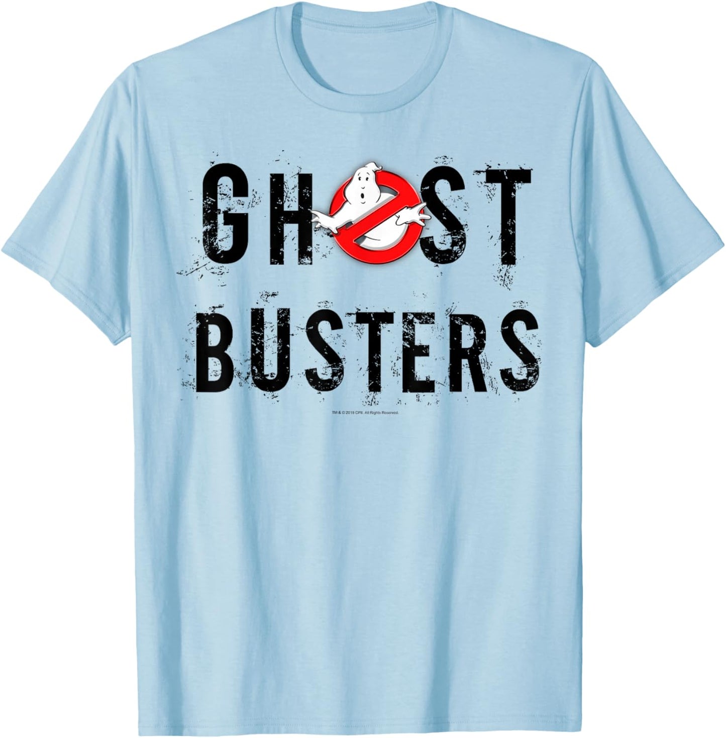 Ghostbusters Static Logo Text T-Shirt - T-Shirt | Light Blue