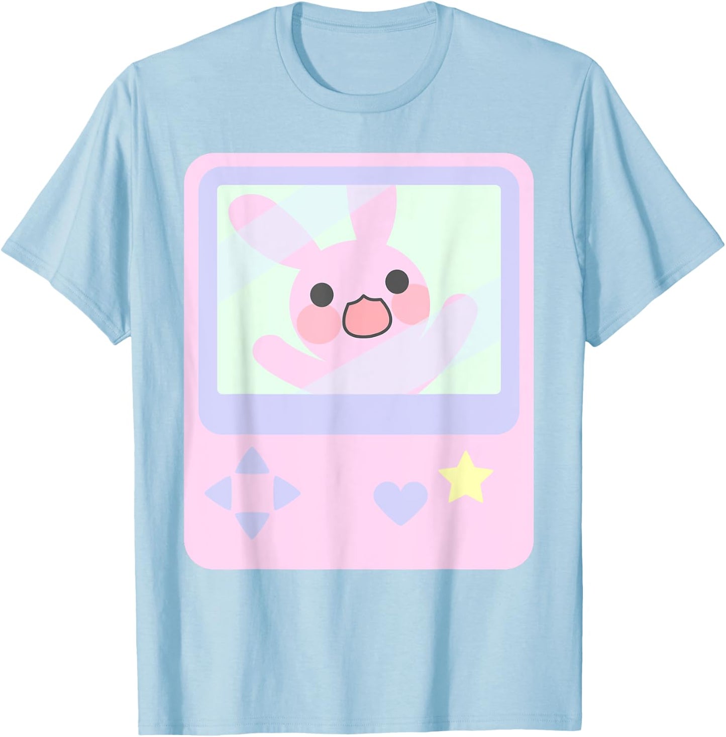 Kawaii Gamer Bunny Rabbit Pastel Shirt T-Shirt - T-Shirt | Light Blue