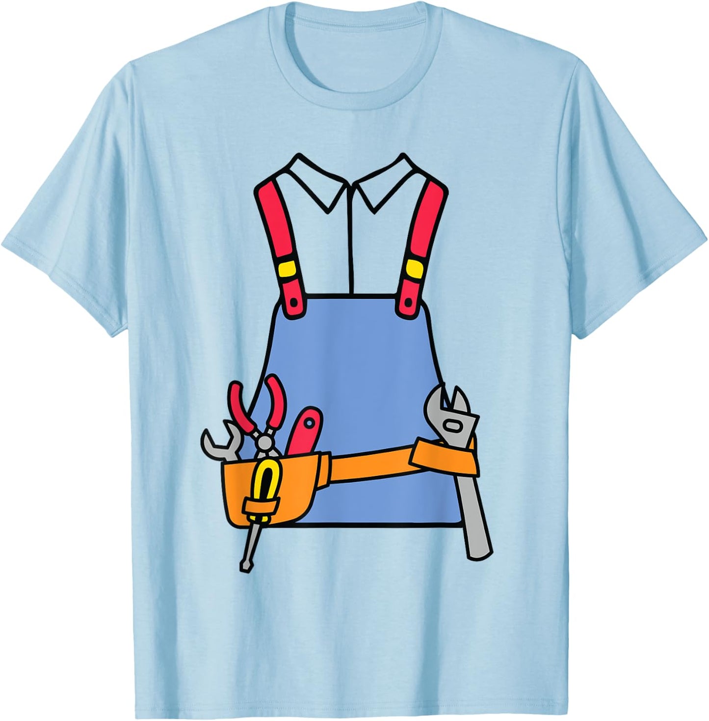 Plumber Costume Kids Plumber Halloween Birthday Costume Boys T-Shirt - T-Shirt | Light Blue