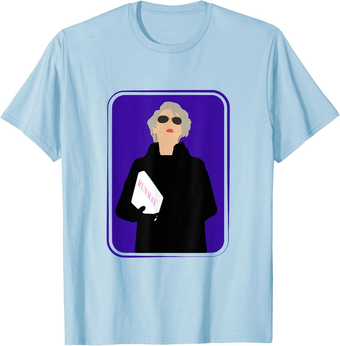 Miranda Runway Fashion Woman Model T-Shirt - T-Shirt | Light Blue