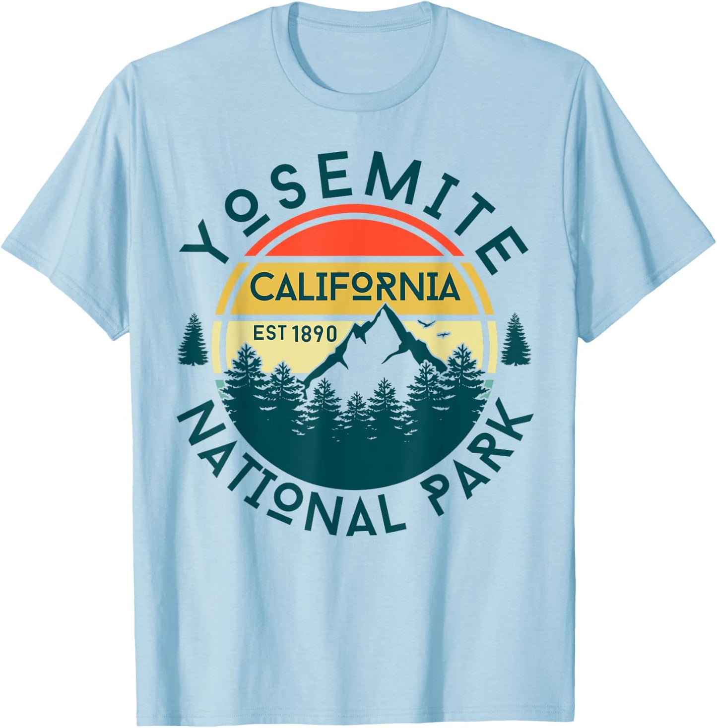 Yosemite National Park California Nature Hiking T-Shirt - T-Shirt | Light Blue