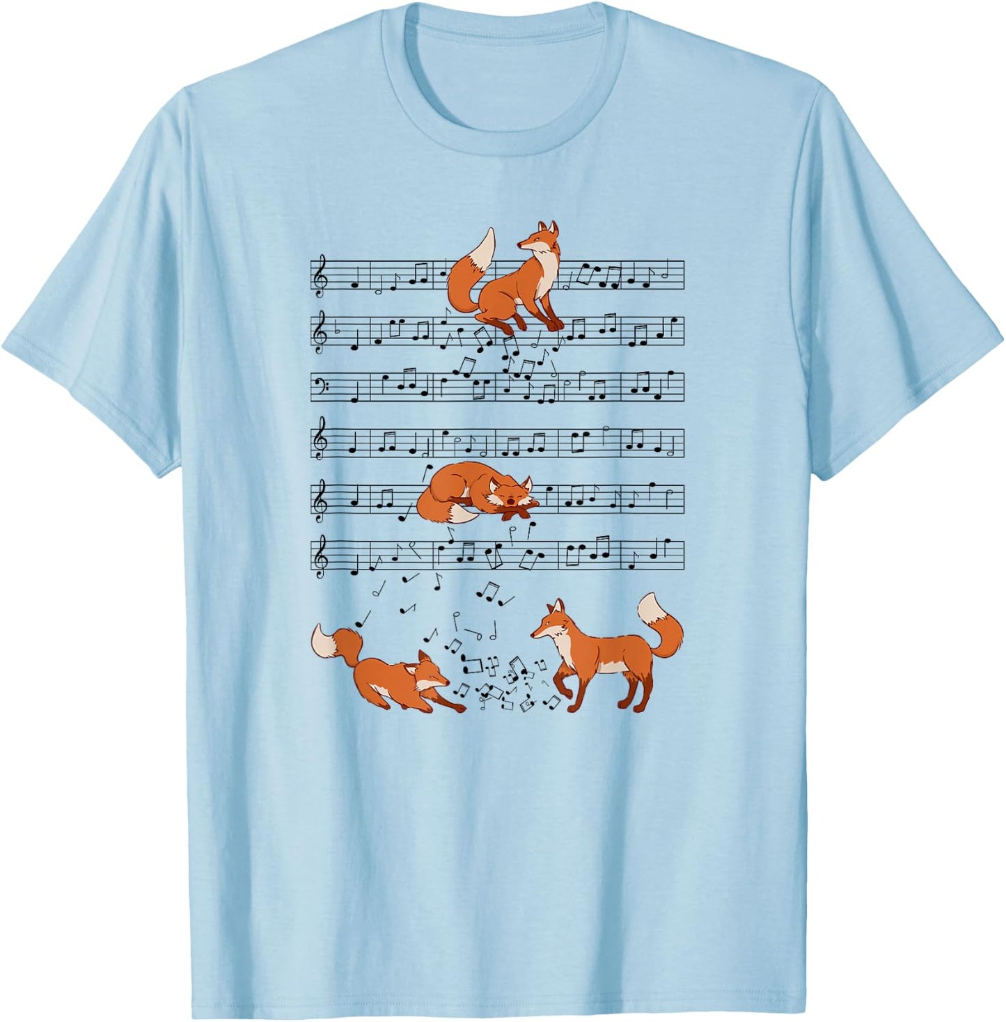 Music fox Musician animal T-Shirt - T-Shirt | Light Blue