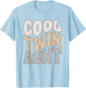Cool Twin Aunt Of Twins Twin Auntie Of Twins T-Shirt - T-Shirt | Light Blue