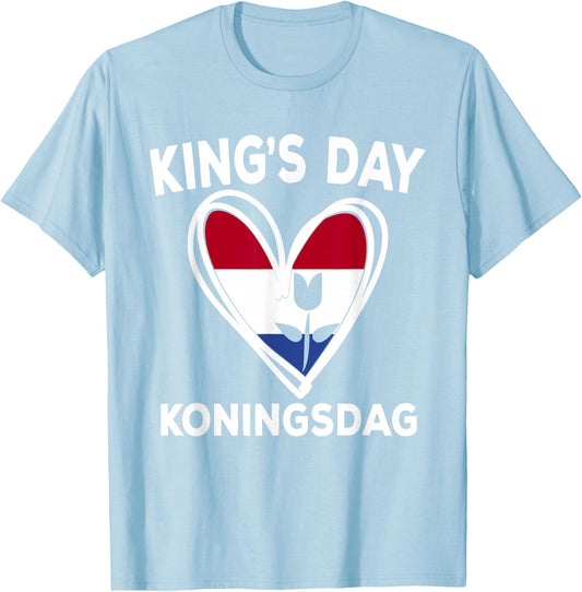 Kingsday Dutch Koningsdag Netherlands Kings Day Amsterdam T-Shirt - T-Shirt | Light Blue