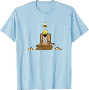 Regular Show Pizza King Rigby T-Shirt - T-Shirt | Light Blue