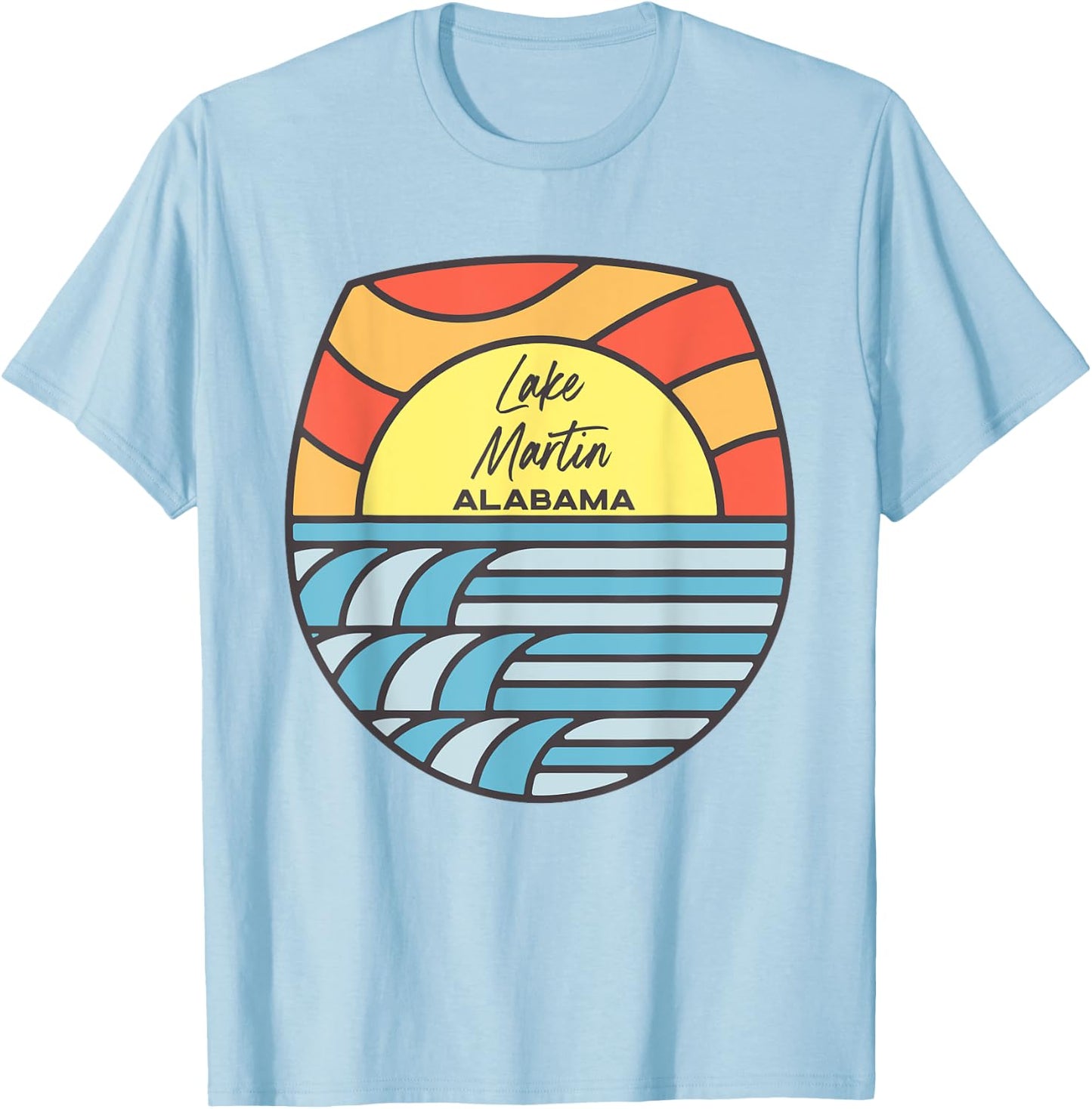 Lake Martin Alabama AL Sunset Souvenir T-Shirt - T-Shirt | Light Blue