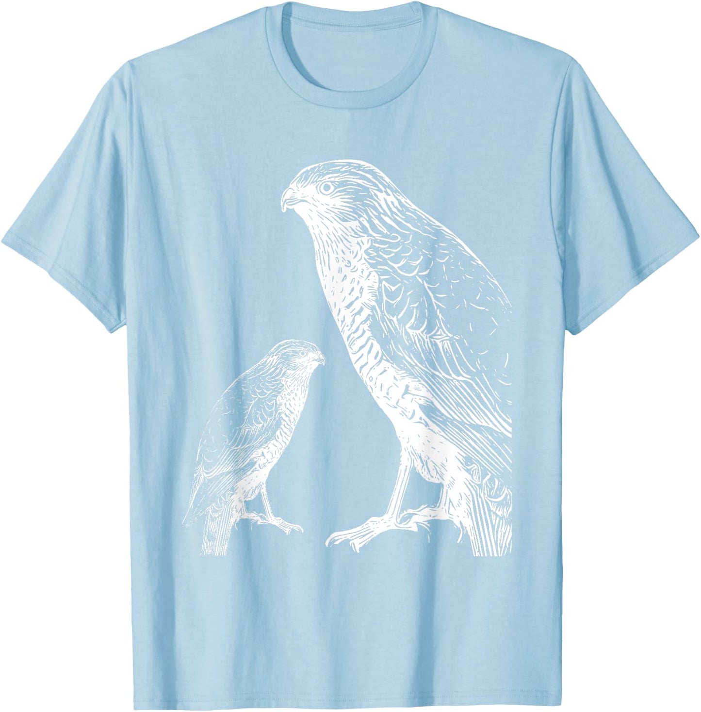Falcon Bird of Prey Illustration Hawk T-Shirt - T-Shirt | Light Blue